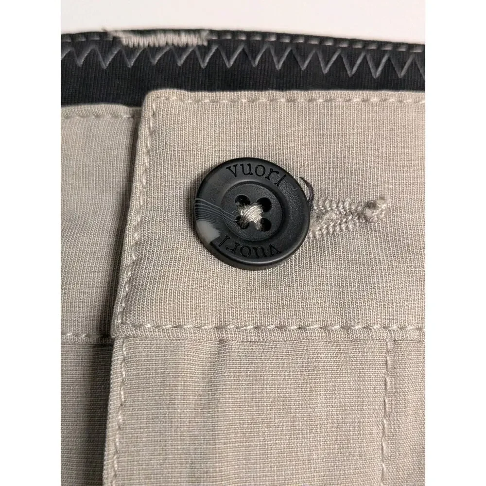 Vuori Pants Men Aim Size 30x31 Khaki Beige Performance Stretch V431 Athleisure